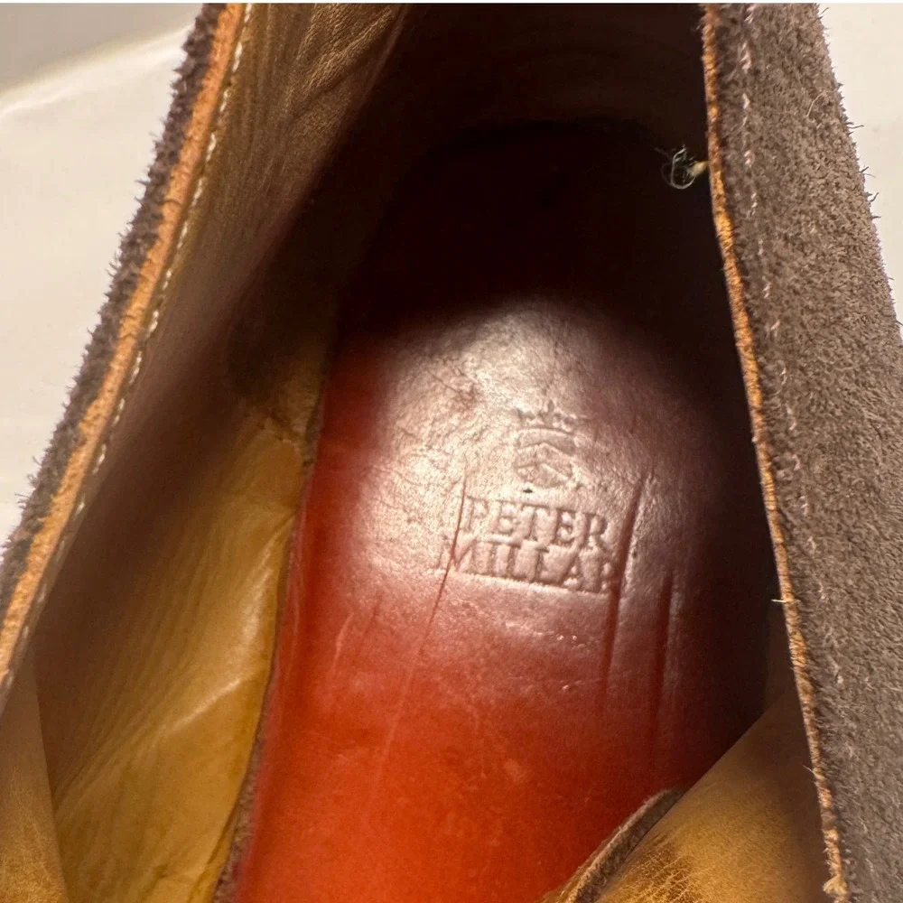 Peter Millar Chukka Boots Mens 11.5 Brown Suede Crepe Sole Desert Boots MC00F12